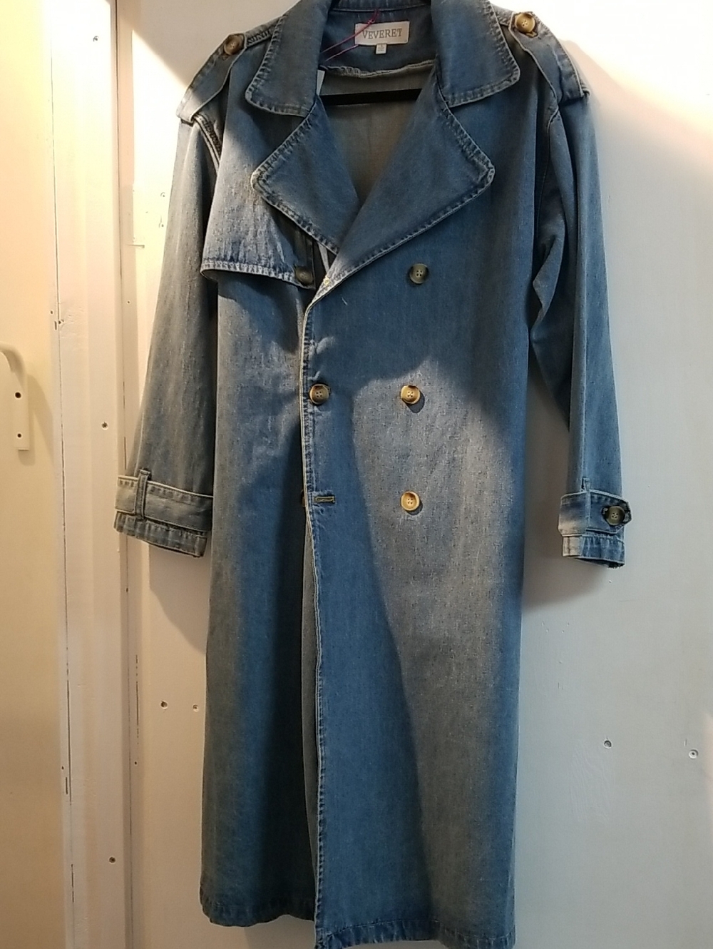 Everest Women's Light Blue Denim Trench Coat